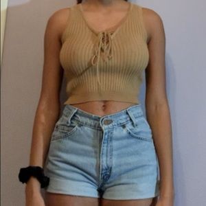 tan crop tank